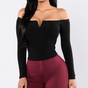 Sexy Black Sweater Knit Off Shoulder Top